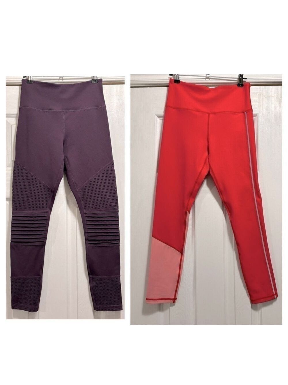 ZYIA Bundle 2 Light n Tight Leggings Blackberry Moto + Reflective Stripe Size 4
